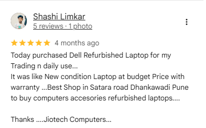 Google review by Shashi Limkar